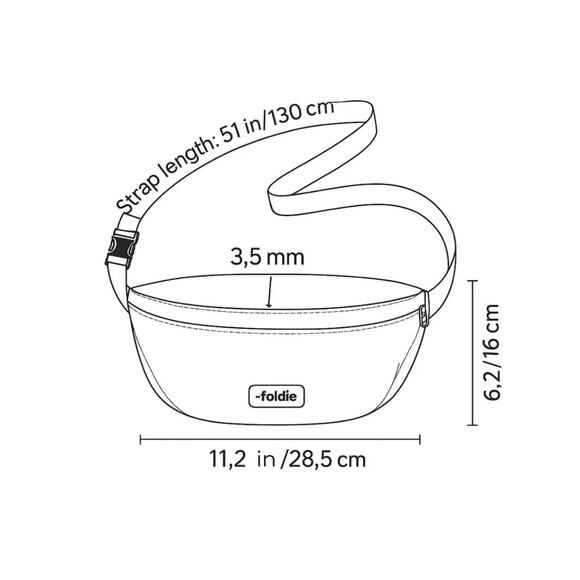 The Foldie® Crossbody black NWT  travel safe RFID waist Fanny pack - Picture 11 of 11